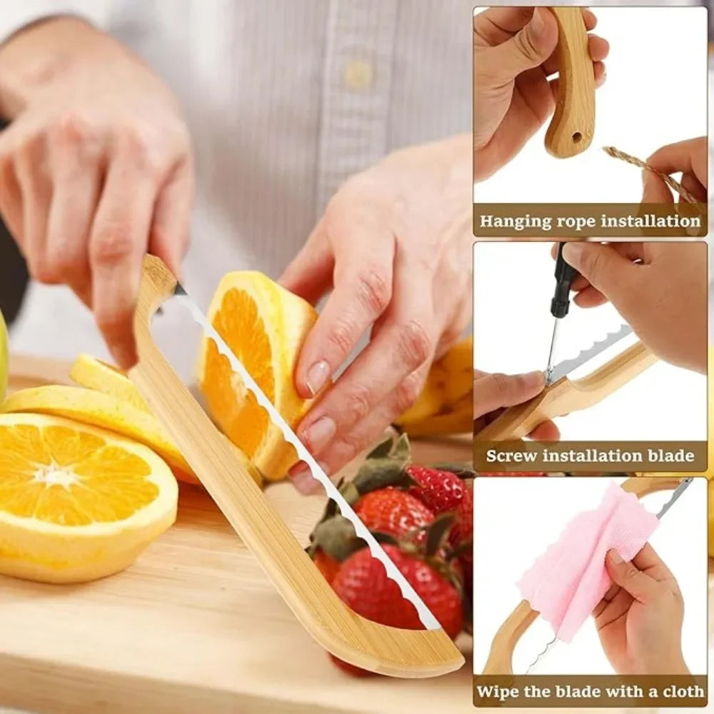 Breadly™ Wooden Bread Bow Knife - Perfect for Precise Bread Cutting