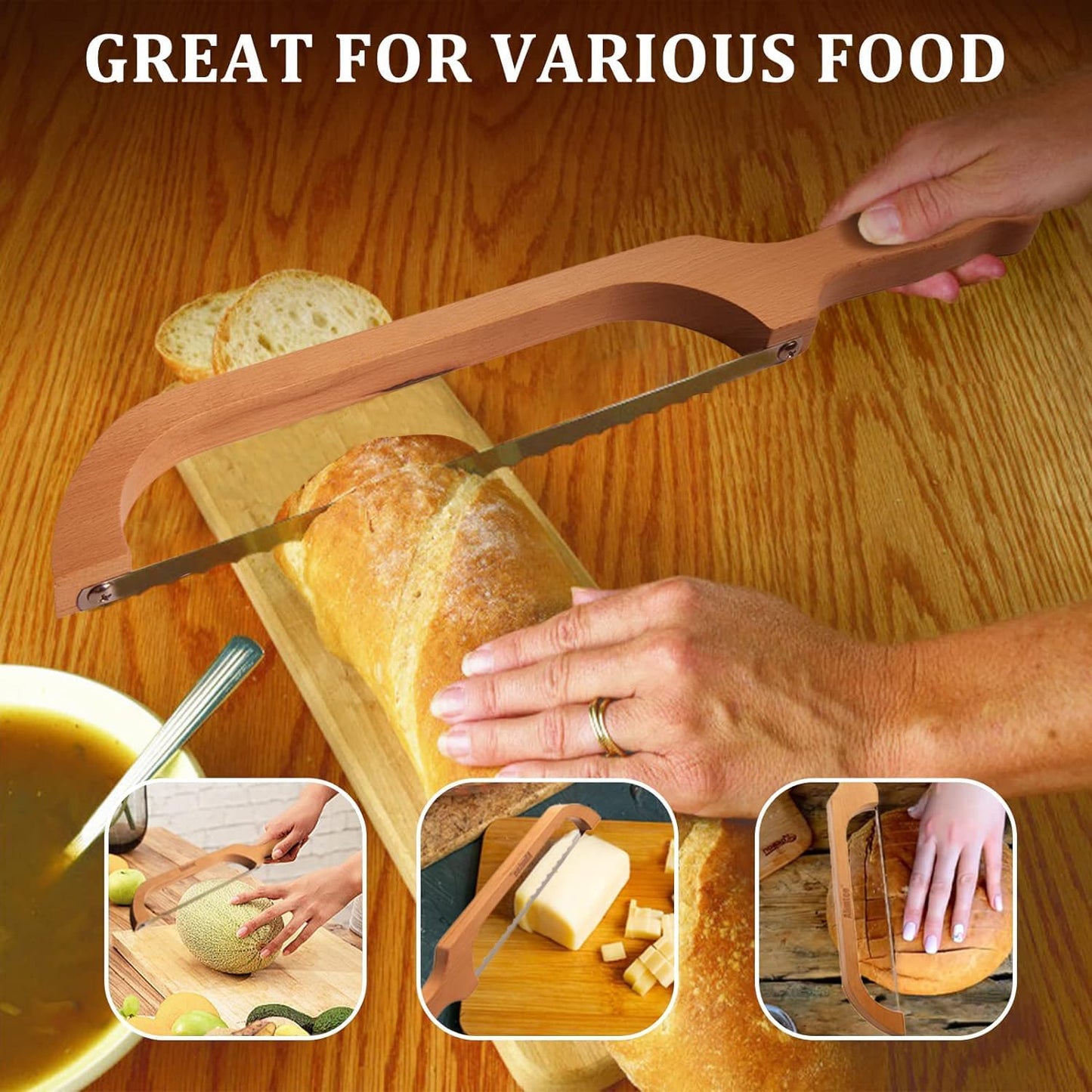 Breadly™ Wooden Bread Bow Knife - Perfect for Precise Bread Cutting